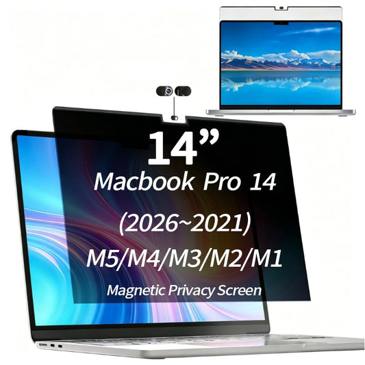 for MacBook Pro 14 / 14.2 Inch Privacy Screen (2026-2021, M5/M4/M3/M2/M1) Magnetic Removable, 30° Anti-Spy Filter, Anti-Glare, Snap-On Laptop Screen Protector(Macbook Pro 14 /14.2 (2026~2021 M5~M1)) - size: Pro 14 /14.2 (2025~2021 M5~M1)
