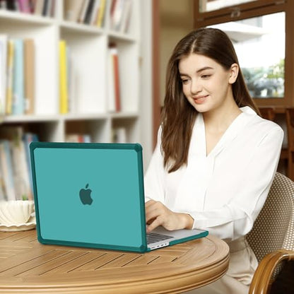 MOSISO Compatible with MacBook Pro 14 inch Case M5 M4 M3 M2 M1 2026-2021 | 3 in 1 Kit Anti-Crack Hard Shell with TPU Bumper, A3427 A3426 A3434 A3112 A3185 A3401 A2918 A2992 A2779 A2442, Teal Green - color: Teal Green