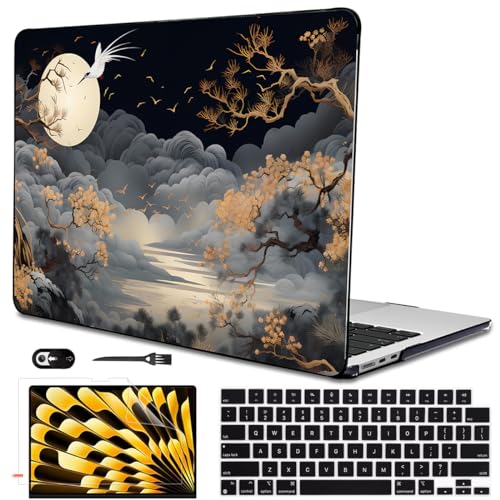 for 2026 MacBook Air 13 Inch Case M5 A3449 M4 A3240 A3113 M3 A2681 M2 2026 2025 2024 2023 2022 Release, Pattern Plastic Hard Shell Case Cover for MacBook Air 13.6inch M5, Tide Illustration 2 - color: Tide Illustration 2