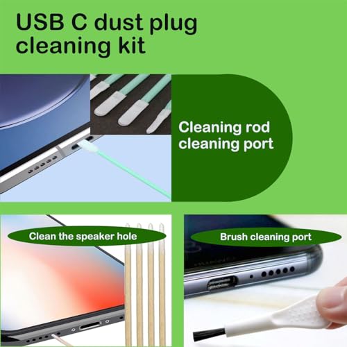 [8-Pack] USB C Dust Plug, Charging Port Cover with Anti-Lost Strap, with Speaker Dust Cover Compatible with iPhone 17/15/15 Pro/iPhone 16/16 Plus/16 Pro/16 Pro Max Type C (USB C Cover 17(Black))