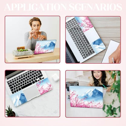 SUPERDANT Laptop Skin Sticker Snow Mountain Flowers Laptop Decals Personalized Universal Notebook Computer Wrap Vinyl Skin Stickers Cover Art Decal Removable 12-15.6 Inch Scratch-Resistant Gifts - style: Snow Mountain