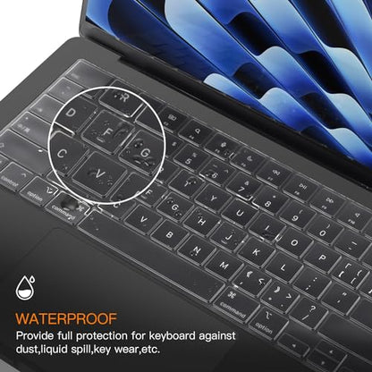 CaseBuy Premium MacBook Air 13 M4 Keyboard Cover for MacBook Air 13.6 inch | with M5 M4 M3 Chip A3449 A3240 A3113 2026 2025, TPU Protector Skin, Anti Dust & Spills (Not Fit Air 13 M1 A2179 A2337),Clear - size: MacBook Air 13.6"(2022-2026)
