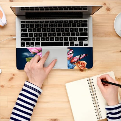 Universal Laptop Skin, DIY Cut-to-Fit Vinyl Cover Compatible with HP, Dell, Lenovo, Mac (13.3" to 15.6"), Anti-Scratch, No Residue & Bubble-Free Protective Decal Sticker, 3D Rose Butterfly - color: 3D Rose Butterfly