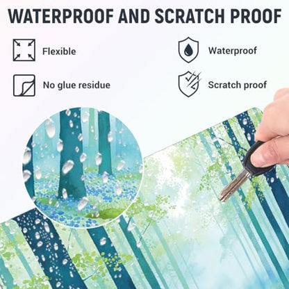 3Pcs Forest Laptop Skin Sticker Plants Universal Removable Vinyl Stickers Fits for 12.1 13 14 15.6 16 Inch Waterproof Notebook Decal Cover Gift - color: Green