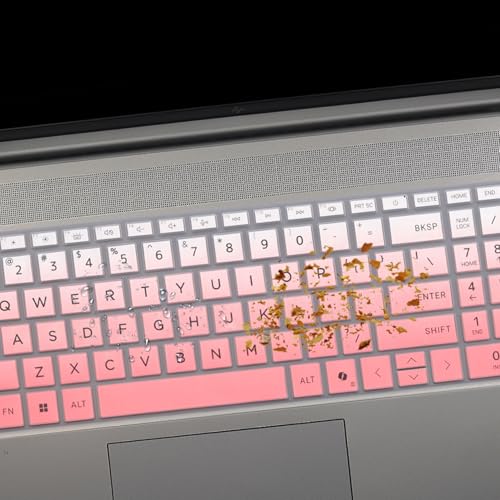 2 PCS Keyboard Cover for HP 15.6" Laptop 15-fc 15-fd 15z-fc000 15-fd0083wm 15t-fd000,HP OmniBook 5 AI 16" 16-ag 16-af 16-ba 16-bc 16z-ag100 16z-bc100 Series Laptop 16-af1037nr 16-bc1047nr-OPink+Clear - color: OPink+Clear