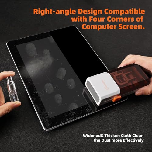 All-in-1 Keyboard Cleaner Laptop Cleaning Kit,Computer Screen-Safe Tools | MacBook iPad iPhone,Electronics Brush Tool for PC Camera Lens Earbuds,Deep Cleaning Spray Cloth, High-Density Soft Brush - color: Coffee Brown