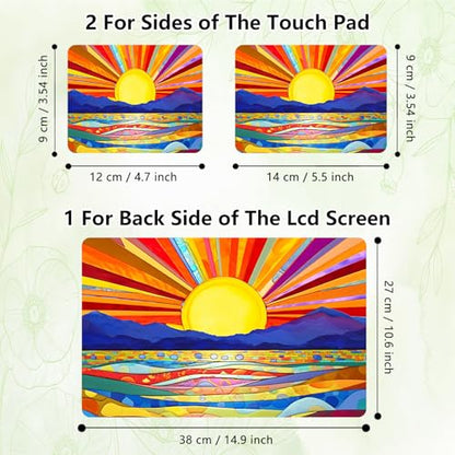 Laptop Skin Sticker Decal, Universal Reusable Vinyl Laptop Cover for 12" 13" 13.3" 14" 15" 15.4" 15.6" Notebook PC, Waterproof Scratch-Resistant with 2 Wrist Pads, Easy to Apply & Remove,Art Sun - color: Art Sun