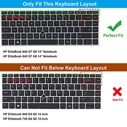 Keyboard Cover for HP EliteBook 840 G7 G8 14" Notebook, HP EliteBook 845 G8 G7 14" Notebook Keyboard Protector Skin Accessories, Pink