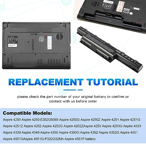 TREE.NB 6 Cells 5200 mAh Battery for Acer AS10D31 AS10D81 AS10D51 AS10D41 AS10D61 AS10D73 AS10D75 5750 AS10D71 5742 AS10D56 E1-531 5250 E1-571 4741 5733 7741 5733 5755 - size: 8.84x2.94x1.13inch 4741