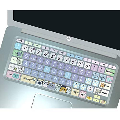 Keyboard Cover Skin for HP Chromebook 11 x360 11.6,G2/G3/G4/G5/G6 EE/G7 EE 11.6, 14-ca 14-ak14-X Series/HP Chromebook 14 G2 G3 G4 Keyboard Protector,Cute Cat - color: Cute Cat