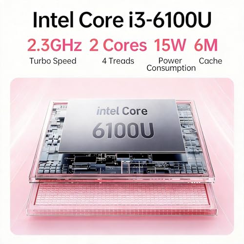 2026 New 15.6'' Laptop Windows 11, 1TB SSD, 16GB RAM, Intel Core i3-6100U, 1080p FHD IPS Display, Backlit Keyboard, Fingerprint, WiFi5, Mini-HDMI, USB3.2 Gen1, TF Card Slot, for Business, Study, Work