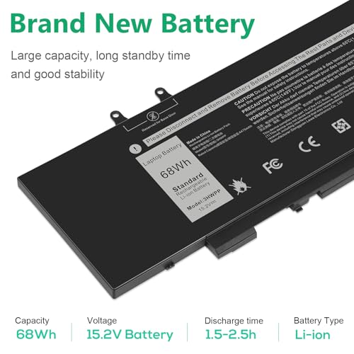 3HWPP 03HWPP 10X1J N2NLL 1VY7F 3YNXM 451-BCMN Laptop Battery for Dell Latitude 5401 5410 5411 5501 5510 5511 Precision 3541,3550 ,3551 Inspiron 7500 2-in-1 Black ,7506 2-in-1 Black ,7706 2-in-1 Laptop - size: 9.4*4.13*0.27inch 3HWPP