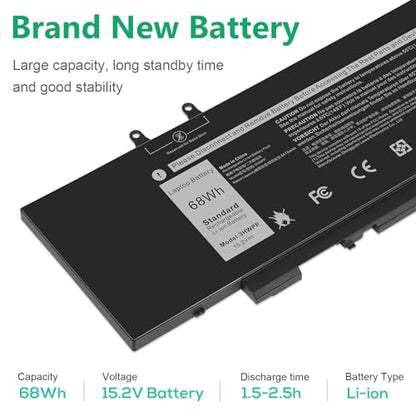 3HWPP 03HWPP 10X1J N2NLL 1VY7F 3YNXM 451-BCMN Laptop Battery for Dell Latitude 5401 5410 5411 5501 5510 5511 Precision 3541,3550 ,3551 Inspiron 7500 2-in-1 Black ,7506 2-in-1 Black ,7706 2-in-1 Laptop - size: 9.4*4.13*0.27inch 3HWPP