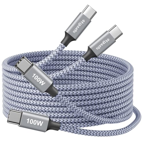 etguuds 100W USB C to USB C Cable 8ft, 2Pack Fast Charging Cord Type C to C | for USBC MacBook iPad Charger, iPhone 17 16 15 Pro Max/Plus Air, Samsung Galaxy S26 S25 S24 Ultra, Pixel 10 10a 9a 9 - size: 8ft