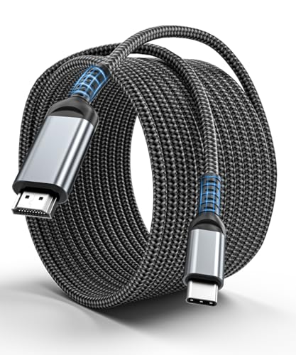 USB C to HDMI 3 Feet Cable 4K, Anti-Interference Gold-Plated Plugs, Aluminum Type-C to HDMI Cord, Thunderbolt 3 & 4 Compatible for MacBook, iMac, iPad Pro, Galaxy, Surface, Dell, HP - size: 3 Feet