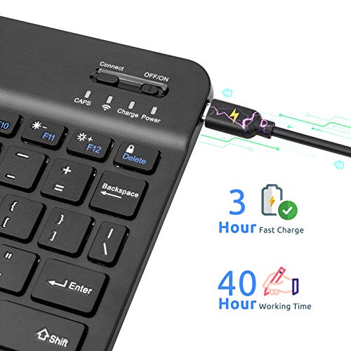 Surface Pro Keyboard, Wireless Keyboard for Surface Pro 8/9/10/11/X/Go 1/2/3, Slim Design and Quiet Typing, Black