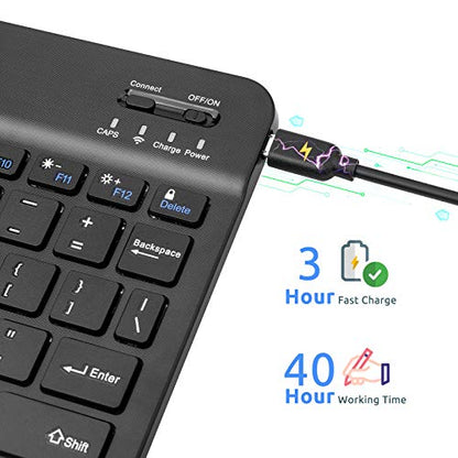 Surface Pro Keyboard, Wireless Keyboard for Surface Pro 8/9/10/11/X/Go 1/2/3, Slim Design and Quiet Typing, Black