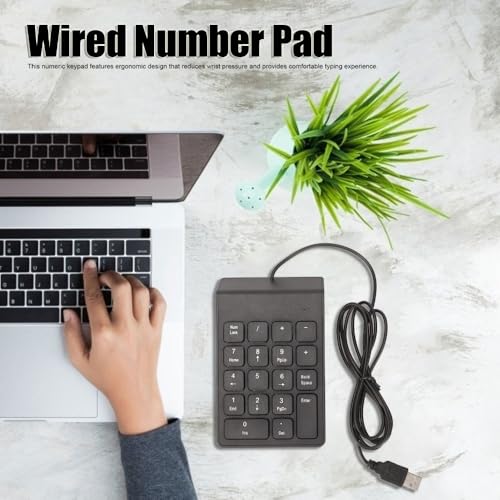 18-Key Wired Numeric Keypad – USB Plug and Play Ergonomic Mini Number Pad for PC Laptop Desktop Efficient Data Entry, Quiet Typing(1PCS) - size: 1PCS