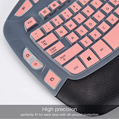 Keyboard Cover for Logitech K350 MK550 MK570 Wireless Wave Keyboard Cover Skin Protector, Logitech K350 MK550 MK570 Accessories, Pink - color: Pink