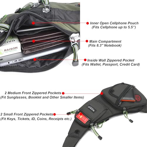 NICGID Sling Bag Chest Shoulder Backpack Crossbody Daypack for Men Women | Travel Outdoor Hiking Concealed Carry Fishing Fanny Tool Small Casual - color: Black