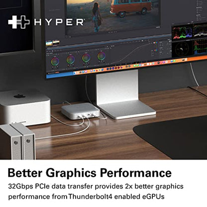 HyperDrive USB-C & Thunderbolt 4 Hub with Integrated GaN Power Source - Three Thunderbolt 4 Downstream Ports and One Upstream Port with 96W Passthrough Charging - style: 4-in-1