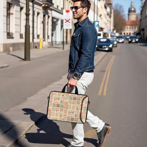17 inch Laptop Shoulder Bag Carrying Case with Handle Fits 15.6/16/17/17.3/17.4 inch Laptop Notebook (Geometric Drawing, 16-17.3 inch) - color: Geometric Drawing