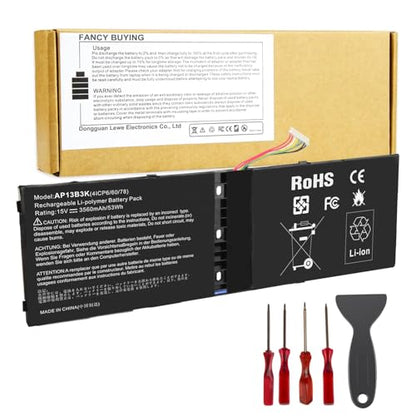 AP13B3K AP13B8K Replacement Laptop Battery for Acer Aspire V5 M5-583P V5-572P V5-572G R7-571 ES1-511 ES1-512 M5-583P V5-572P V5-572G V5-472G ZQK V5-472 V5-573G V5-573 V7-482 V7-482G V7-482P - size: 10.13*3.72*0.3inch AP13B3K
