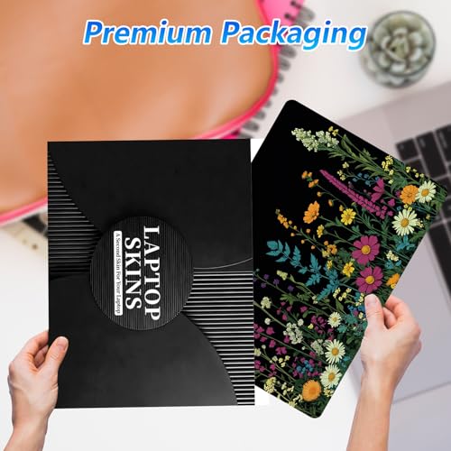 Universal Laptop Skin Sticker Decal with 2 Wrist Pad Skins, Waterproof Scratch Vinyl Cover for 11–15.6 Inch MacBook, HP, Dell, Lenovo, Cutable & Reusable,Dark Floral Garden Art - color: Dark Floral Garden Art
