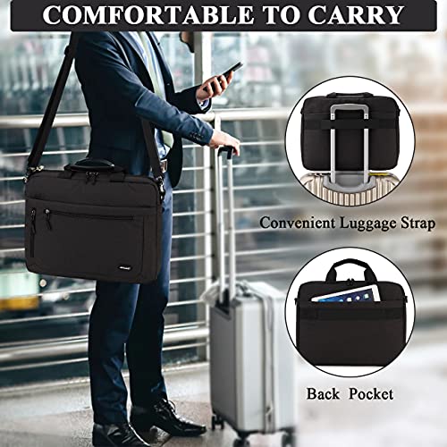 RAVUO Laptop Bag for Men, Water Resistant Shoulder Messenger Bag 15.6inch Computer Carrying Case Business Briefcase with Organizer Pocket | Carrying Case - color: 15.6inch-black
