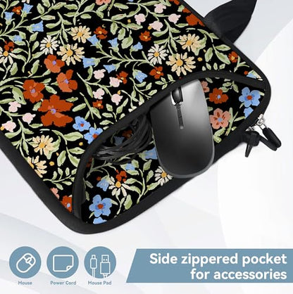 10 inch Messenger Bag Carrying Case with Handle Accessory Pocket Fits 7 to 10-Inch Laptops/Notebook/Kids Tablet (7-10.2 inch, Flowers2) - color: Flowers2, size: 7-10.2 inch