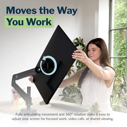 Vari Single Arm Addition Series 2 – VESA-Compatible Monitor Arm Addition for Single Monitor Arm – Fits Screens up to 27” & 19.8 lbs – Adjustable 360° Rotation & Cable Management - size: Single Arm Addition