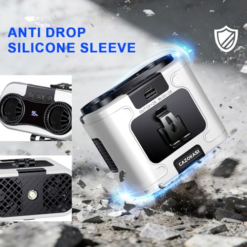 CAZOKASI 2026 Upgrade 20000mAh Waist Clip Fan Wearable Fan Portable Personal Body Fan Powerful Upto 36H Cooling and Heatstroke Prevention Fan (20000mAh/White) - size: 20000mAh/White