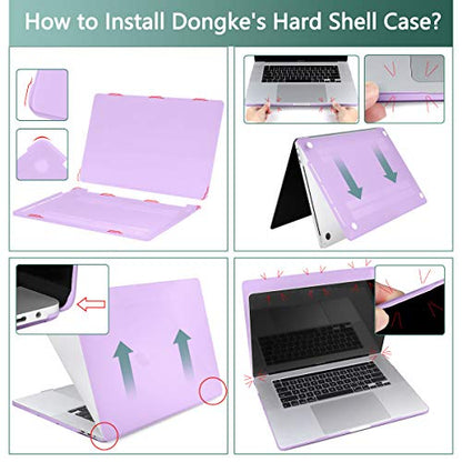 for MacBook Pro 13 inch Case 2023 2022 2021 2020 Release Model: A2338 M2/M1 A2289 A2251 with Touch Bar & Touch ID, Frosted Matte Plastic Hard Shell Case & Keyboard Cover, Purple - color: Purple