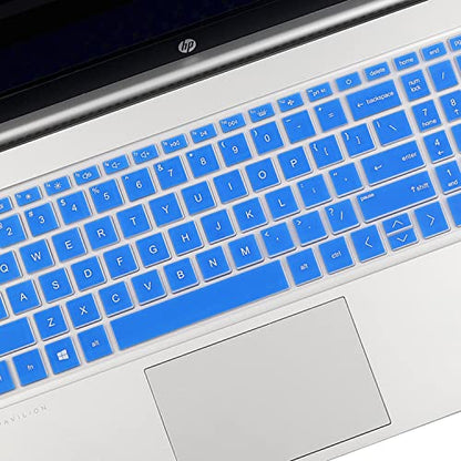 Keyboard Cover for HP 17.3" Laptop 17-cn/cp 17t-cn 17-cn0065cl 17-cn3053cl 17-cn0691ds 17-cn1053cl 17-cn0010nr 17-cn2099nr cn1069cl 17-cn0001tg 17-cn0003dx 17-cn3097nr/3165cl 17-cn2068cl cn0076nr-BU - color: Blue(Regular Letters)