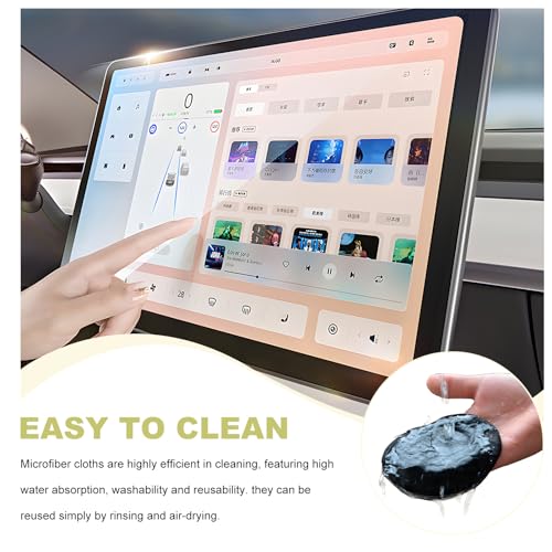 Car Screen Cleaner, 4.13"×4.13" Square Auto Touch Screen Cleaner Microfiber Cleaning Pad, Scratch-Free Microfiber Cleaning Wipe for Vehicle Dashboard LCD Display Laptop - color: Square