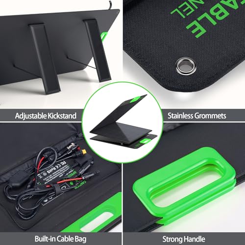 1000W Portable Power Station & 200W Foldable Solar Panel Generator Kit | Pure sine wave AC, PD 60W USB-C, wireless charge, SOS light, triple charging for camping RV blackout backup - color: Dark Green