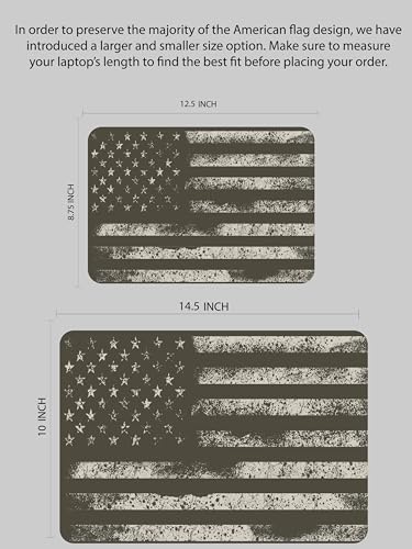 Laptop Skin Sticker Cover Decal-American Flag Rustic-Universal Size - Fits All laptops up to a 16” Diagonal Size | Easy to Apply, Remove and Change Styles (B&W Flag Rustic, 14.5 x 10 Inch)