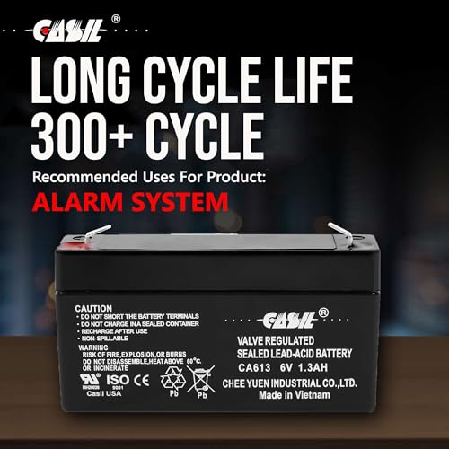 Casil 6v 1.3ah ge 600-1054-95r Simon xt Rechargeable AGM Sealed Lead Acid Battery CA613