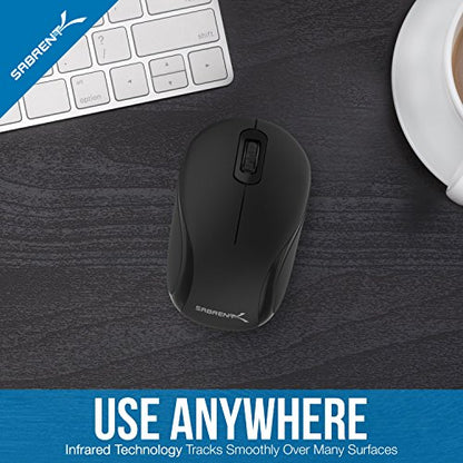 SABRENT Mini Travel 2.4GHz Wireless Mouse with Nano Receiver (MS-WSML) - size: Mini Wireless