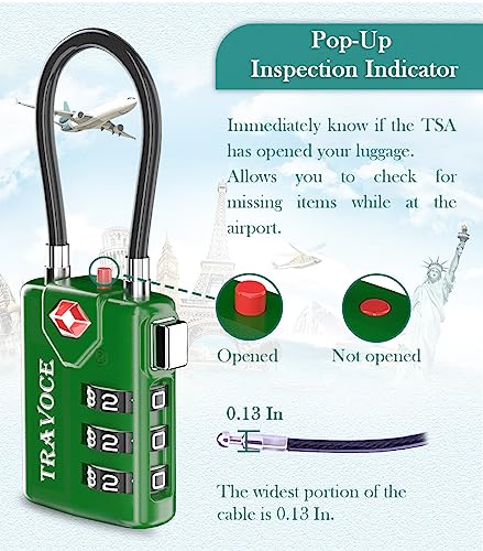 TSA Approved Luggage Locks, Travel Locks Which Also Work Great as Gym Locks, Toolbox Lock, Backpack and More 1,2,4,6 &10 pk (Army Green) - color: Army Green