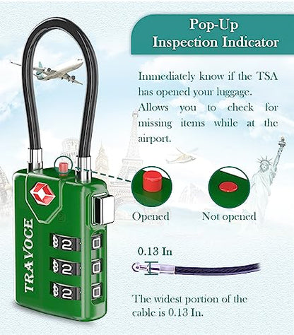 TSA Approved Luggage Locks, Travel Locks Which Also Work Great as Gym Locks, Toolbox Lock, Backpack and More 1,2,4,6 &10 pk (Army Green) - color: Army Green