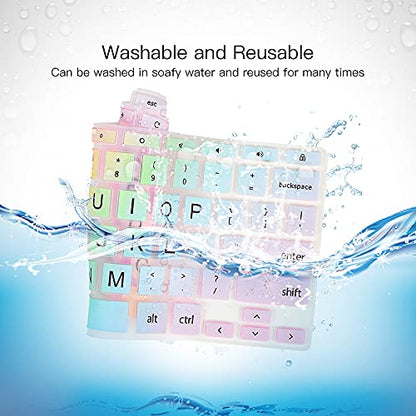 Keyboard Cover for HP x360 14" Chromebook, 14-db/ca/ak/DA 14B-CA 14a-na, 14 G2 G3 G4 G5, HP Chromebook 11 G2, G3, G4, G5, G6 EE G7EE Keyboard Skin, Colorful Rainbow - color: Colorful Rainbow