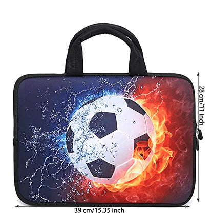 14 15 15.4 15.6 inch Laptop Handle Bag Computer Protect Case Pouch Holder Notebook Sleeve Neoprene Cover Soft Carrying Travel Case for Dell Lenovo Toshiba HP Chromebook ASUS Acer(Cool Soccer) - color: Cool Soccer
