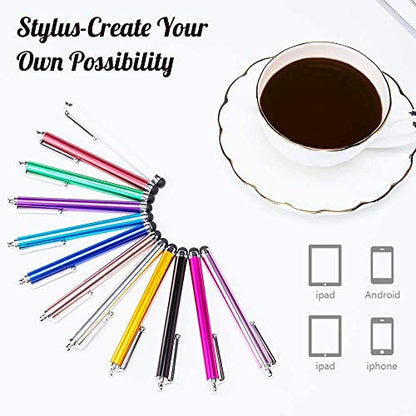 Briout Stylus Pens for Touch Screens, 36 Pack Capacitive Stylus, High Precision Compatible with All Universal Touch Screen Devices (12 Multicolor)