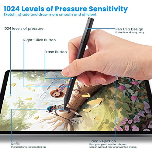 BoxWave Stylus Pen Compatible with Dell Inspiron 15 7000 2-in-1 (15.6 in) - ActiveStudio Active Stylus 2019, Electronic Stylus with Ultra Fine Tip - Jet Black