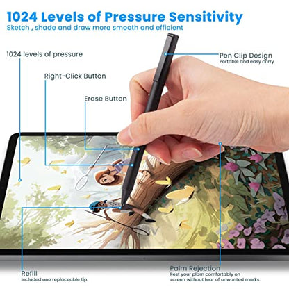 BoxWave Stylus Pen Compatible with Dell Inspiron 15 7000 2-in-1 (15.6 in) - ActiveStudio Active Stylus 2019, Electronic Stylus with Ultra Fine Tip - Jet Black