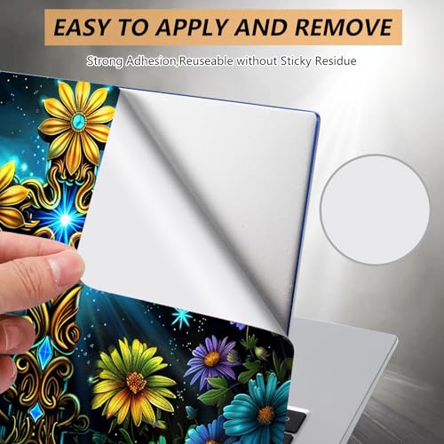 Laptop Skin Sticker for 12.1”-15.6“ Laptops (Fits 13”, 13.3”, 14”, 15”, 15.4”) | Protective Universal Reusable Vinyl Art Decal Cover | Waterproof & Scratch-Resistant-Floral Cross - color: Floral Cross