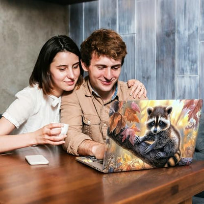 Universal Laptop Skin Sticker Decal, Compatible with MacBook HP Dell Lenovo 12"-15.6", Reusable Vinyl Notebook Cover 3PCS Set, High-Recognition Film-Cute Raccoon - color: Cute Raccoon