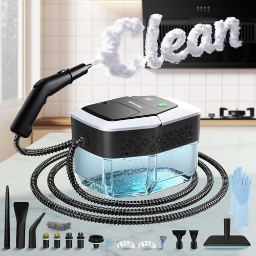 Steam Cleaner for Home(True High Temperature257℉),3-Levels Adjustable Hand held Steamer for Cleaning,1.9 Quart Steam Cleaner for Car,2500W Handheld Steam Cleaner Grease,Dirt,Tile Furniture