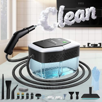 Steam Cleaner for Home(True High Temperature257℉),3-Levels Adjustable Hand held Steamer for Cleaning,1.9 Quart Steam Cleaner for Car,2500W Handheld Steam Cleaner Grease,Dirt,Tile Furniture